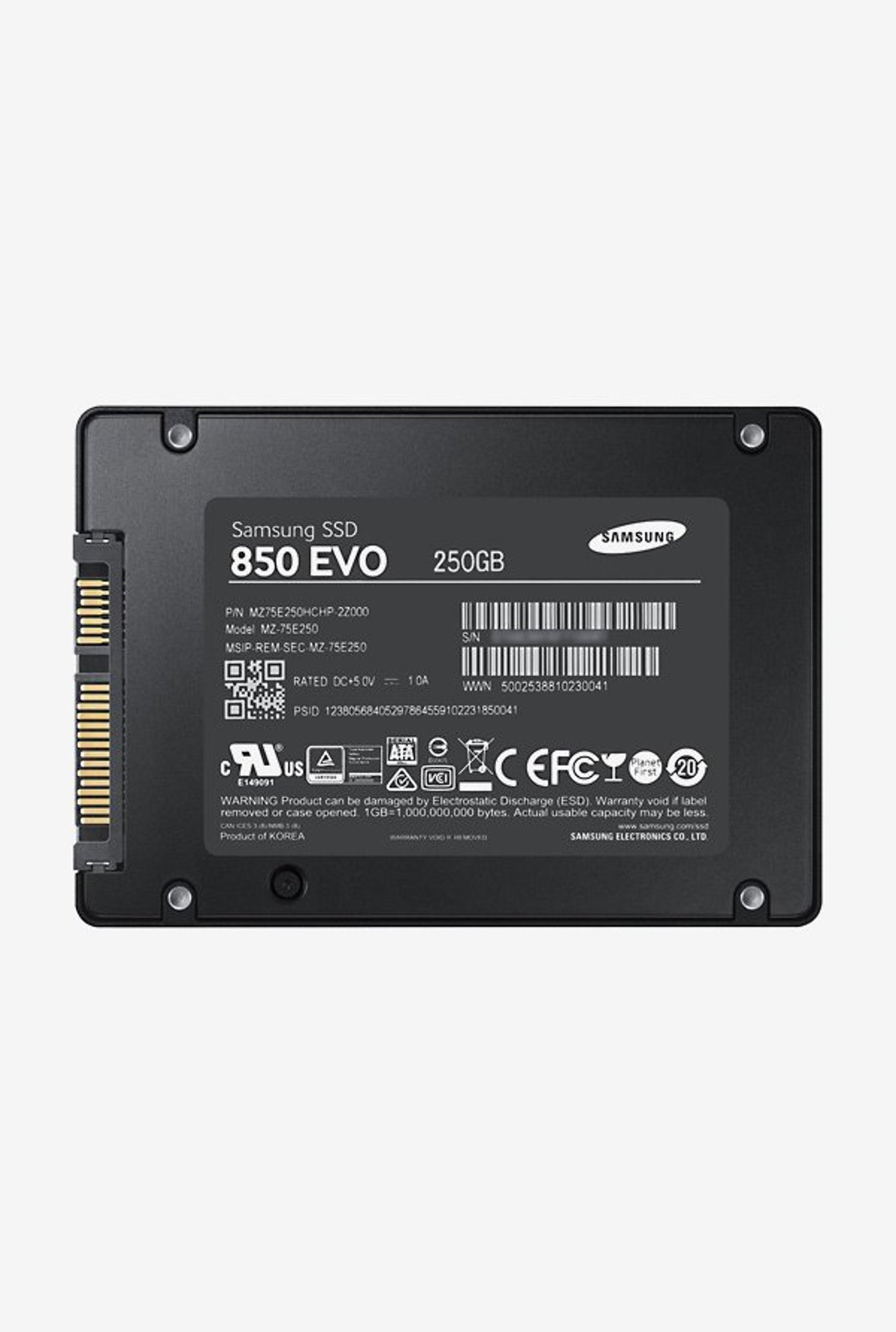 Samsung SSD 850 EVO 250 Go SSD 250 Go 2.5 6.8 mm TLC Serial ATA 6Gb/s