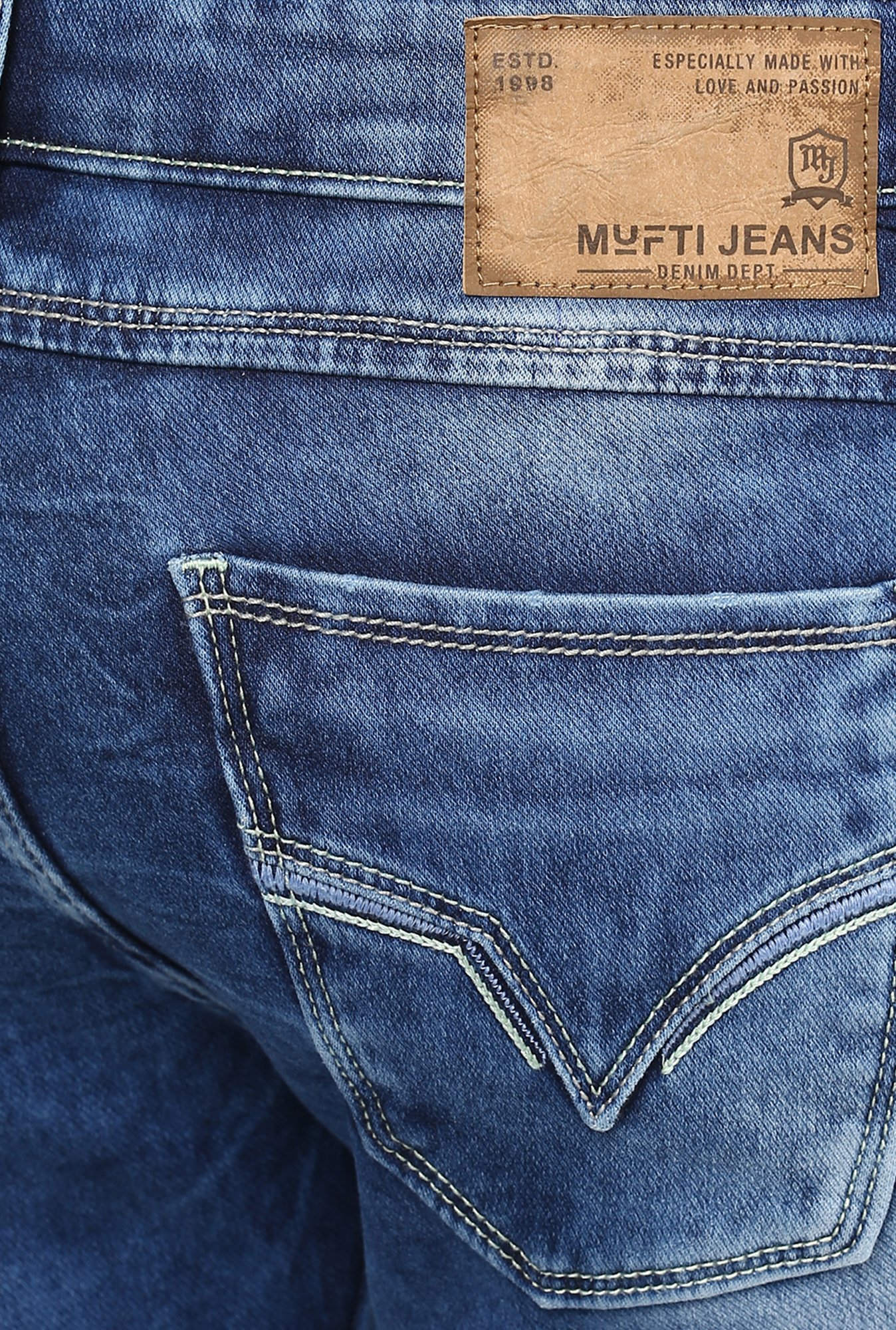 mufti jeans back pocket design