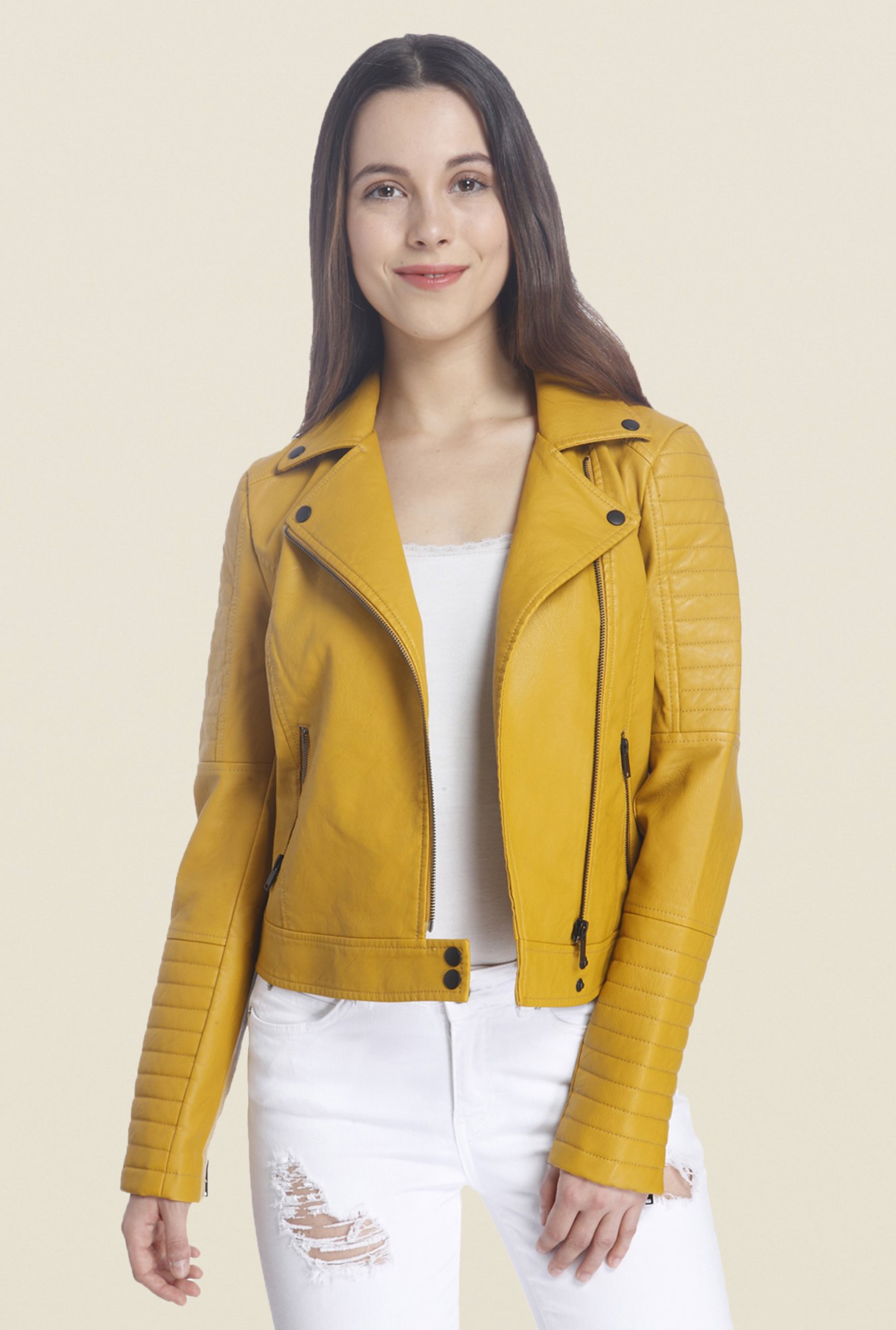 Vero Moda Mustard Solid Jacket Online at Best Prices | CLiQ