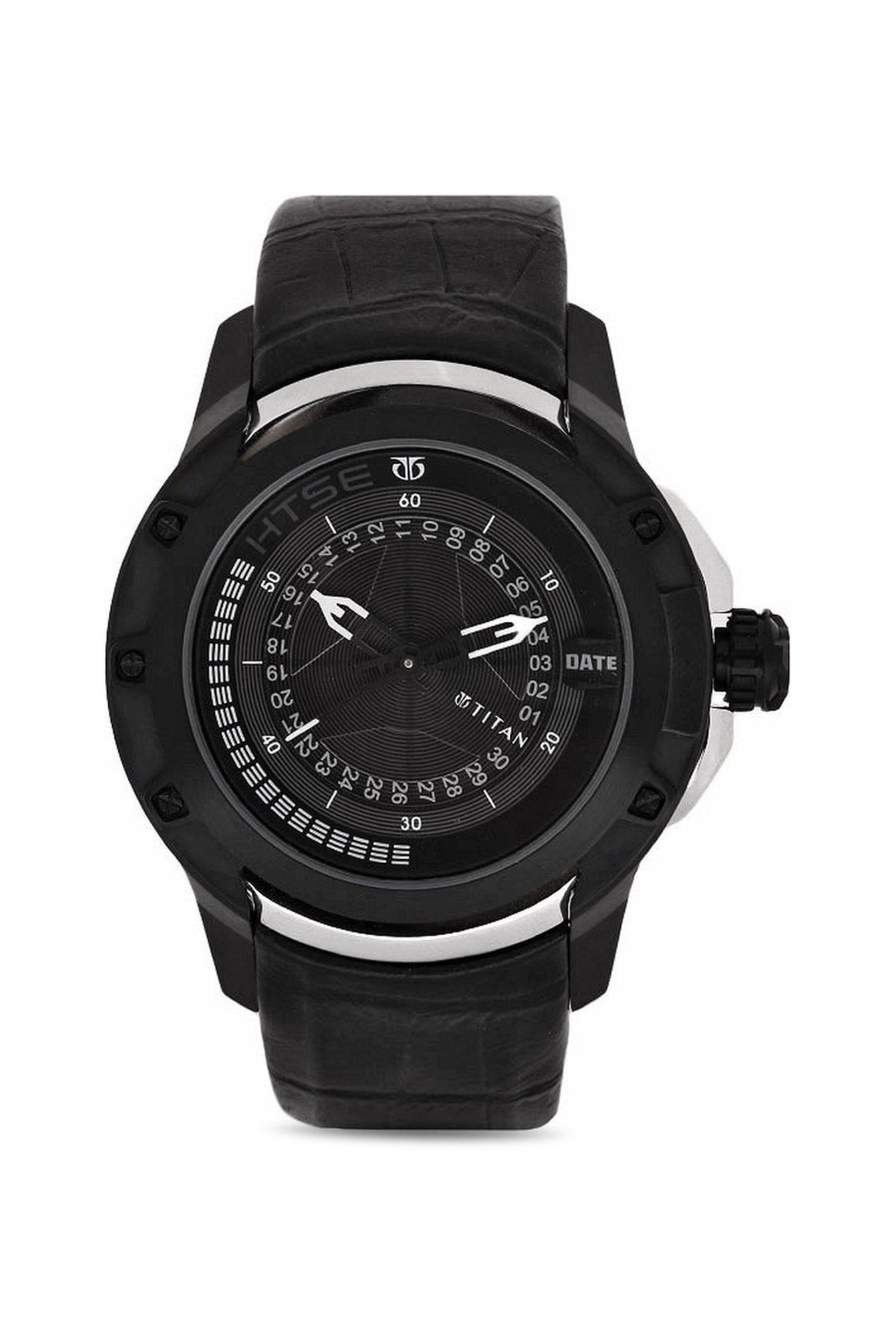 TITAN Black Dial Black Leather Strap HTSE Watch in Delhi at best price by  Varun Watches Pvt Ltd - Justdial