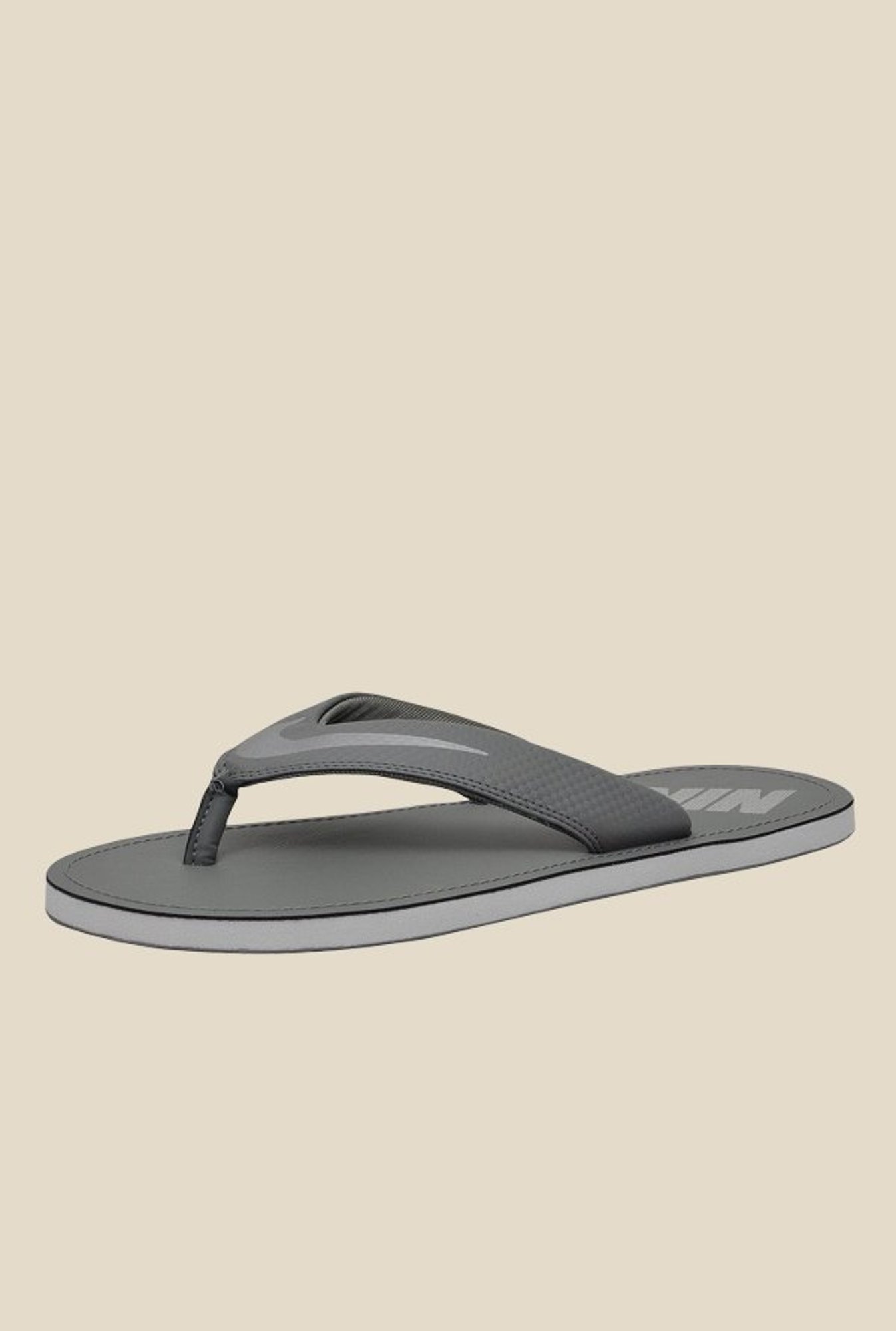 nike grey flip flops