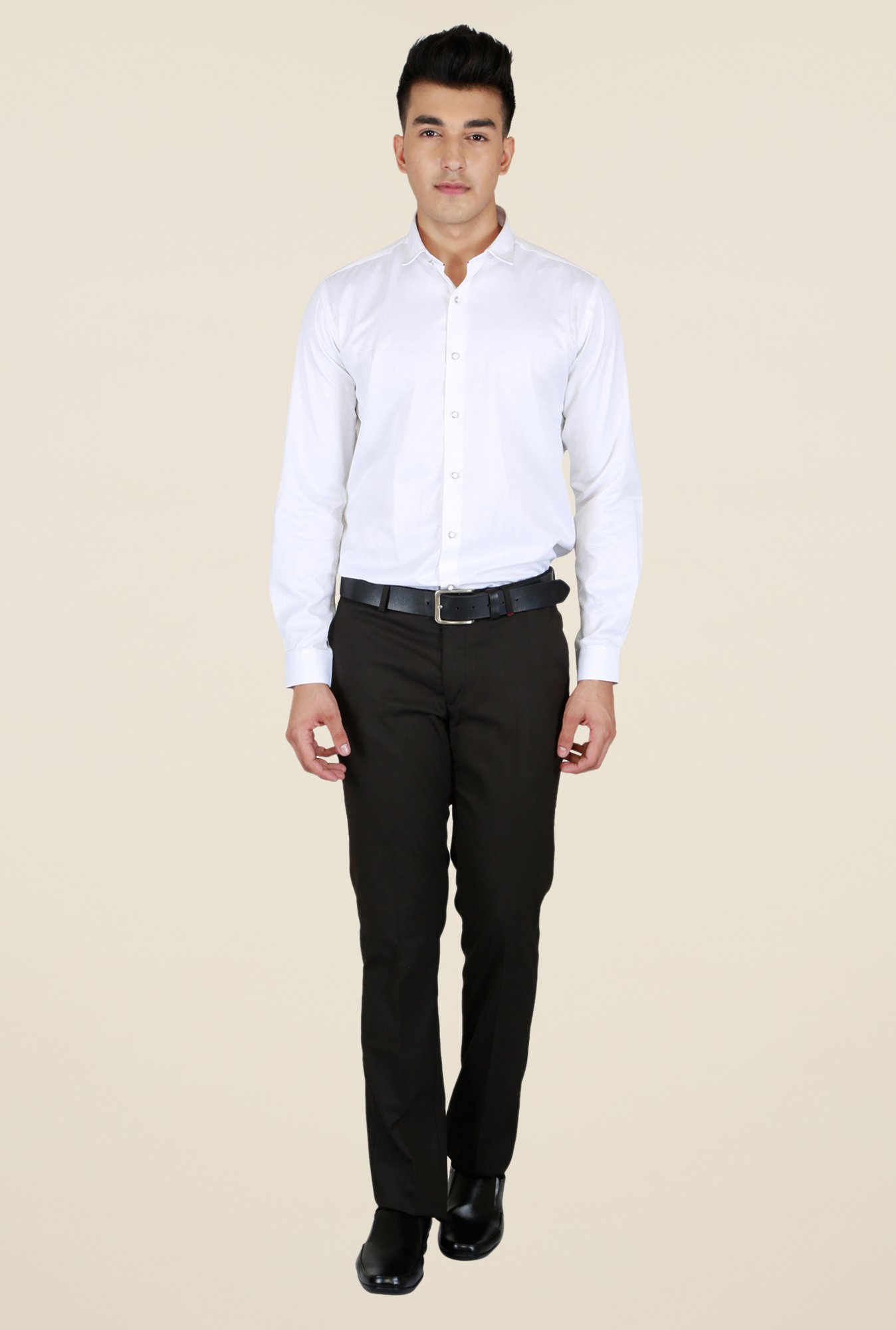 Buy Lawman Brown Solid Trouser for Men Online @ Tata CLiQ