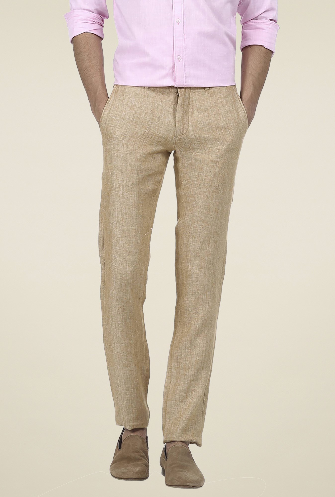 Darted jogging fit linen trousers  Massimo Dutti