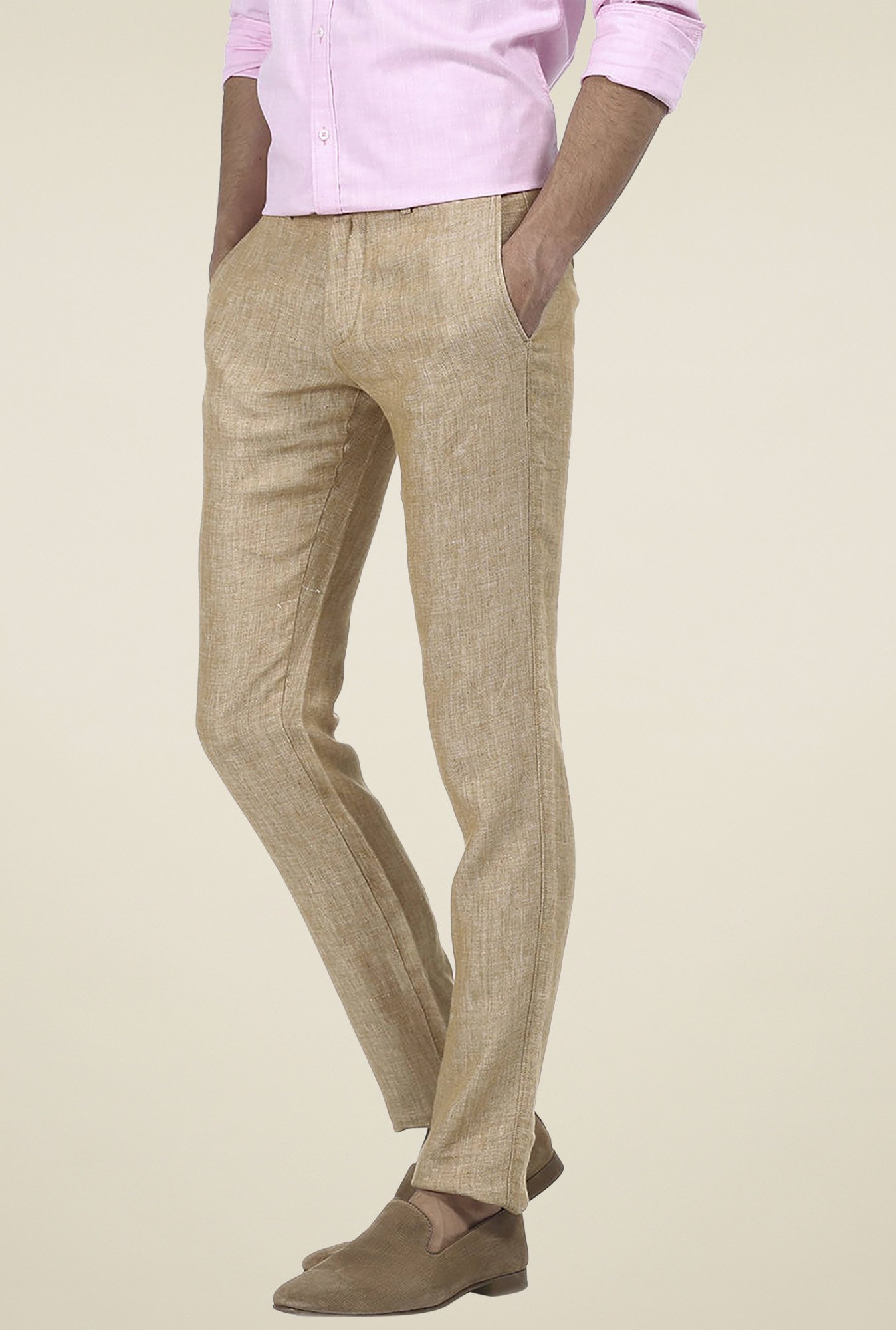 John Lewis Linen Trousers Khaki at John Lewis  Partners
