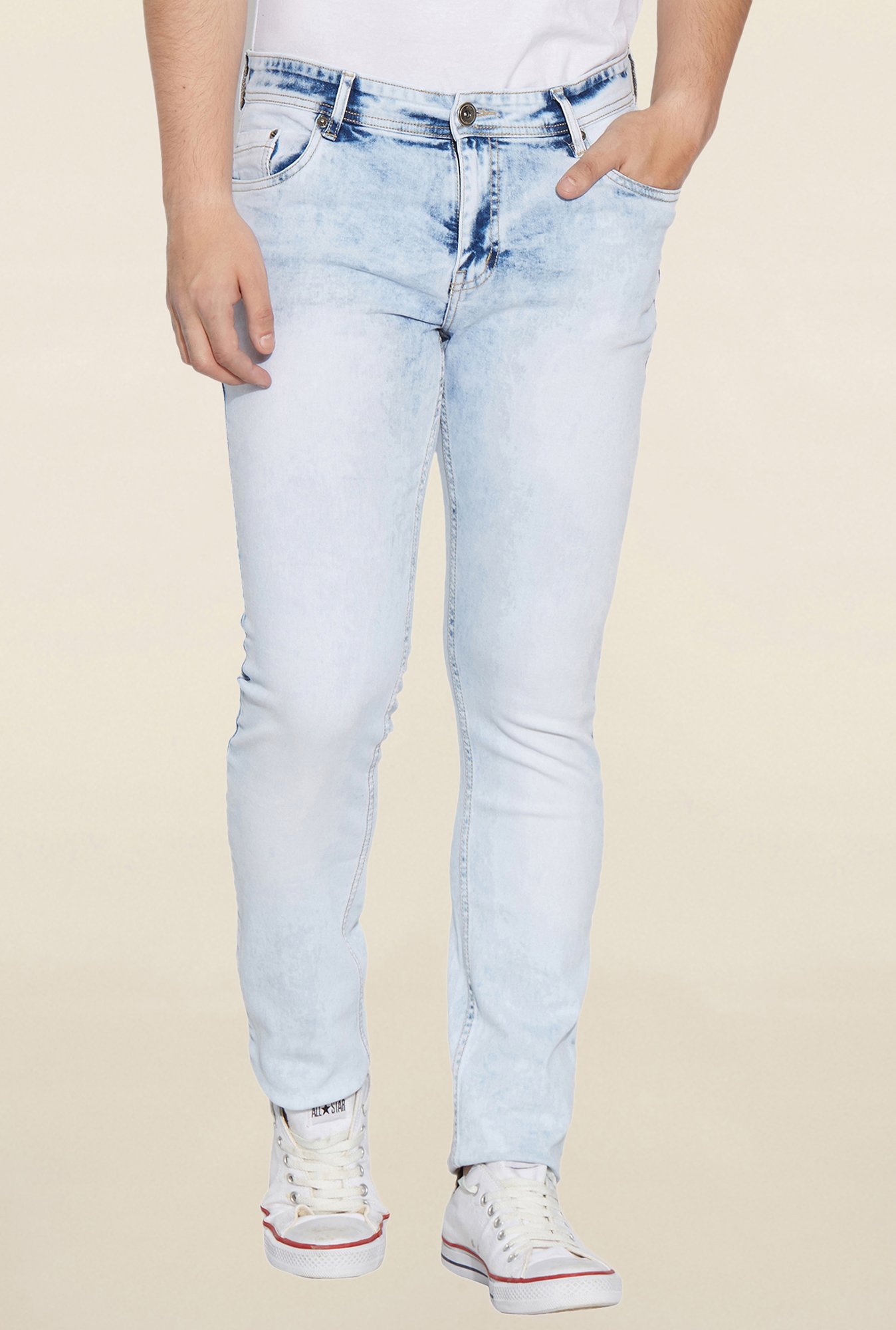 Buy Globus Light Blue Acid Wash Jeans 