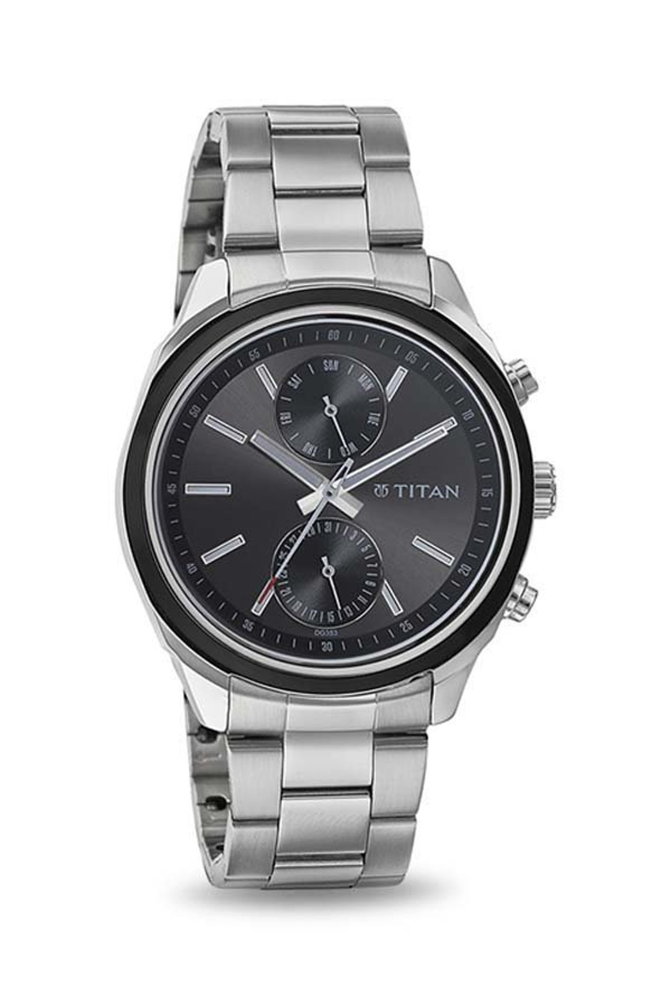 Titan watch black online chain