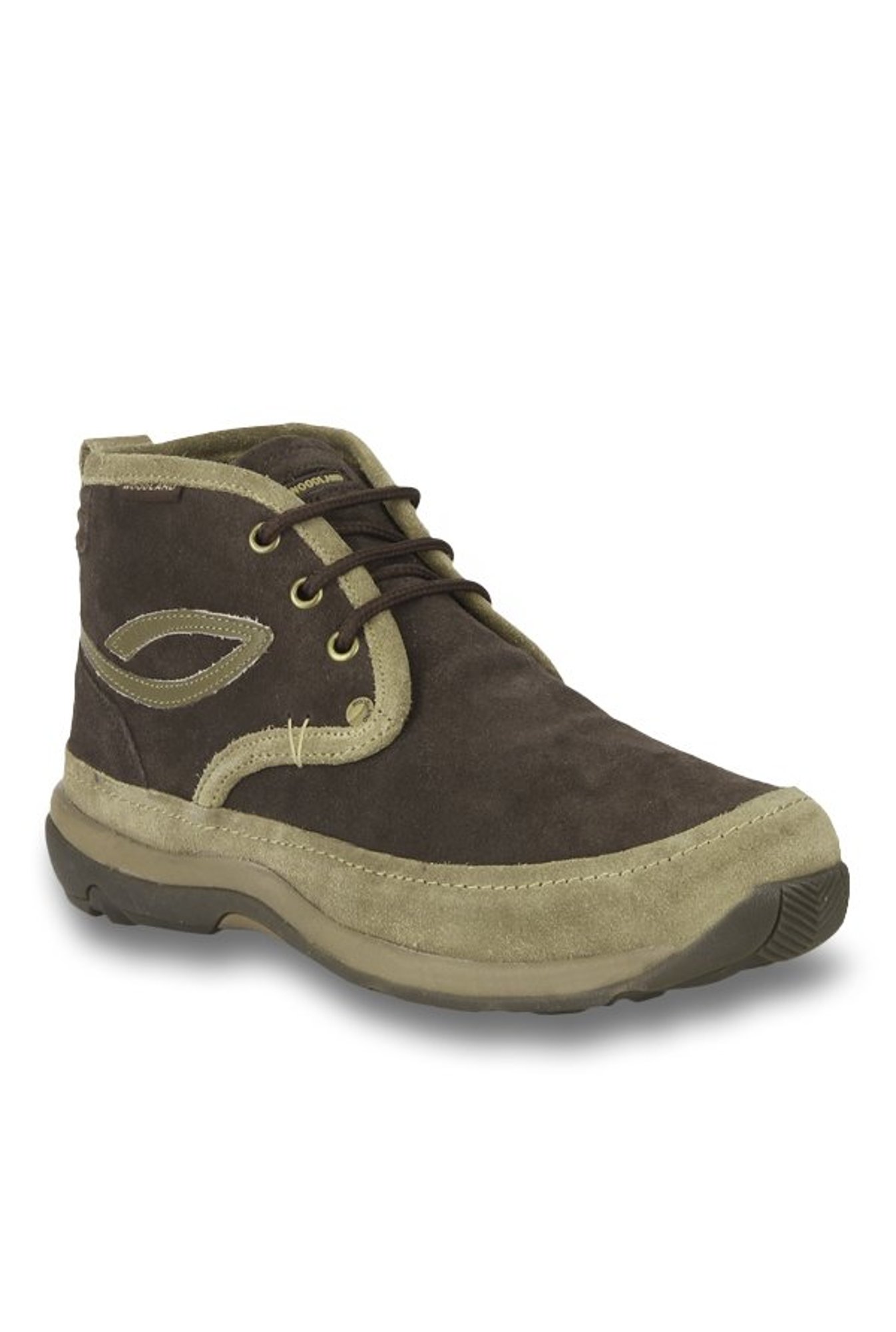 Woodland Men's Dark Brown & Olive Derby BootsWoodlandFootwearTATA CLIQ