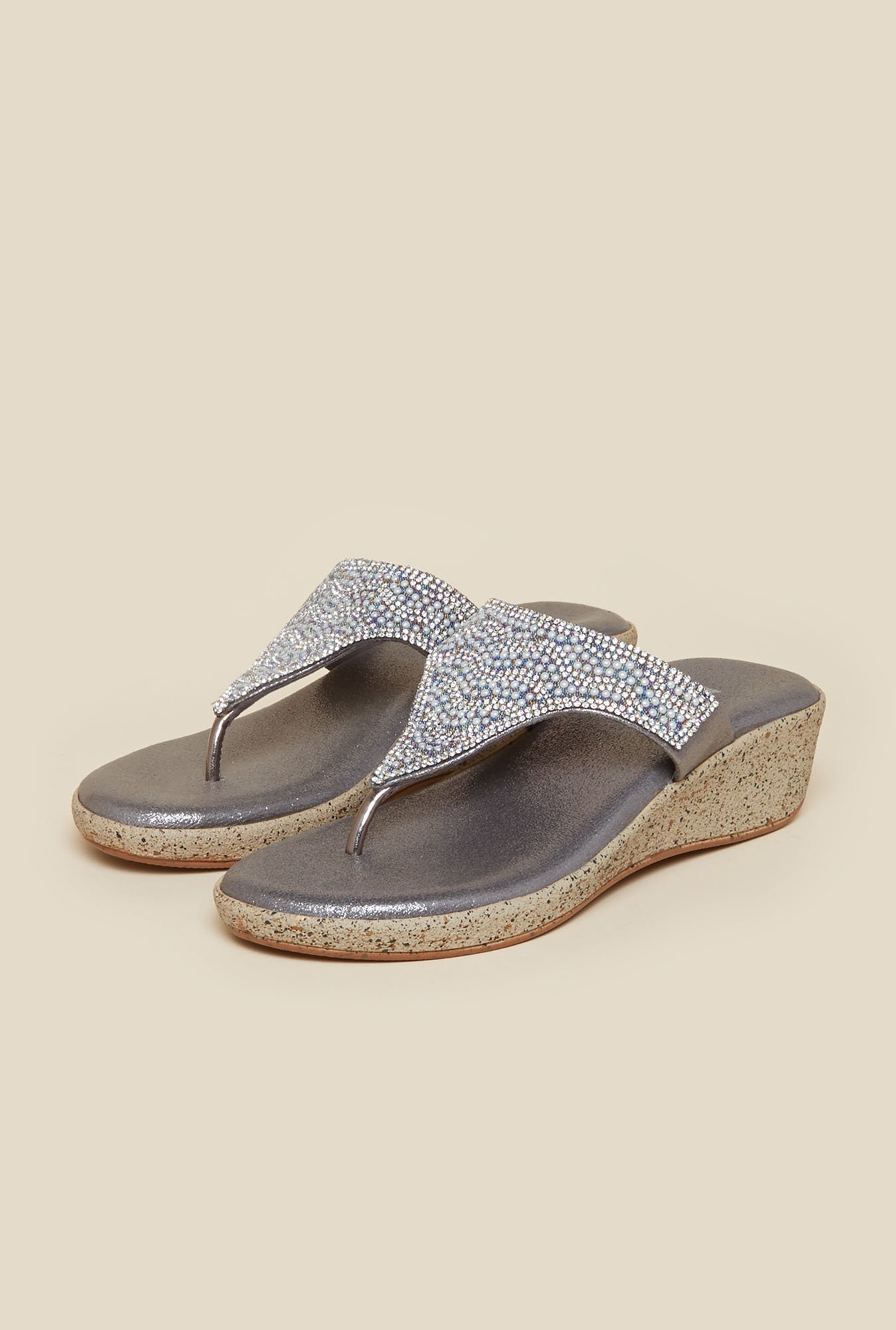 silver beaded sandals