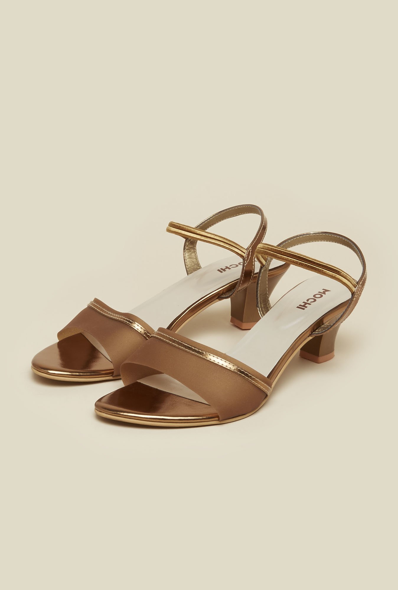 Buy Mochi Women Antique-Gold Party Sandals Online