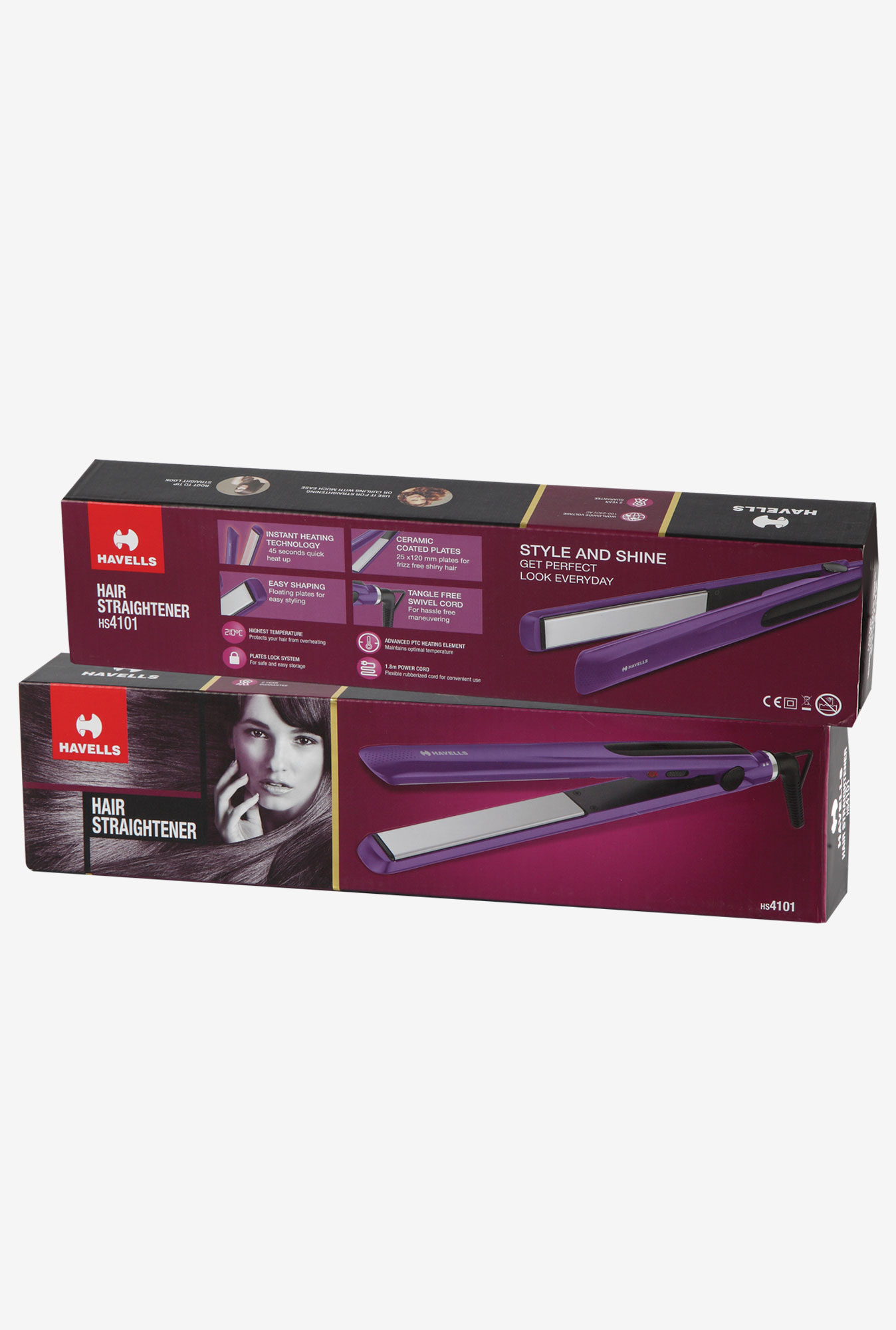 Buy Havells HS4101 Vibrant Hair Straightener (Purple) Online At Best Price  @ Tata CLiQ