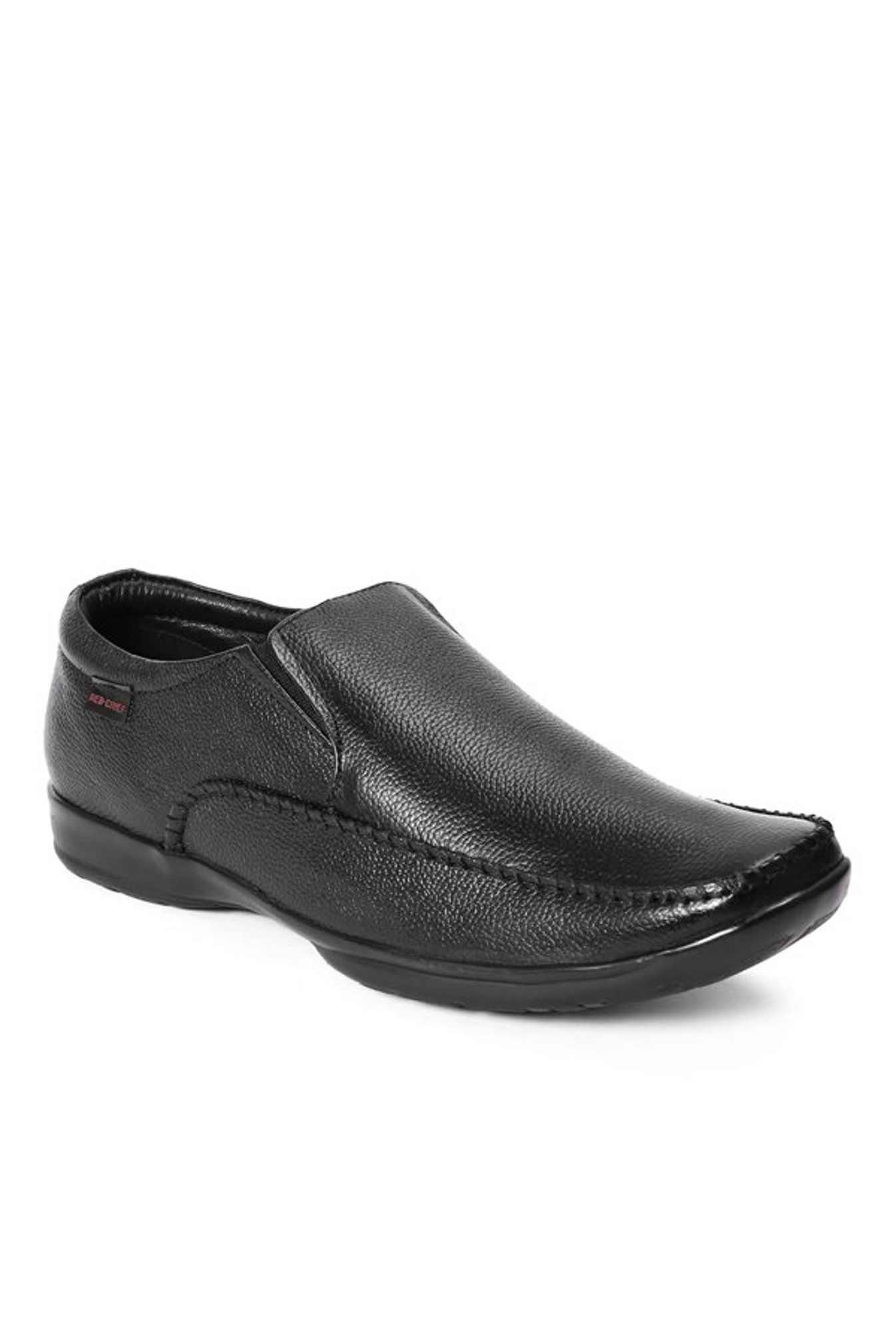 red chief black formal shoes