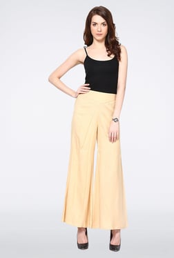 Femella Peach Palazzo Pant With Elasticated Waist