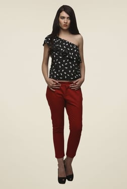 Yepme Black Annette Sleeveless One Shoulder Top
