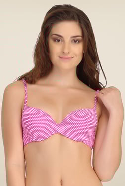 Clovia Pink Push Up Bra With Back Detachable Straps - Mp000000000360936