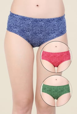 Rosaline By Zivame Blue, Pink & Green Hipster (Pack Of 3)