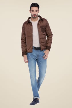Brown Solid Jacket Image