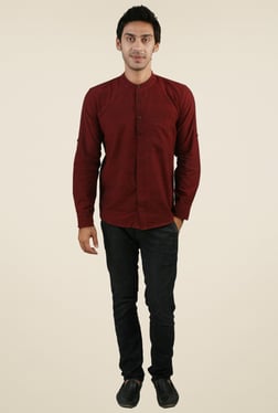 Maroon Solid Kurta Image