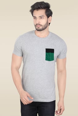 Lucfashion Grey Half Sleeves Graphic Cotton T-Shirt