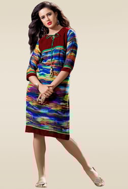 Ethnic Basket Multicolor Digital Printed Kurti
