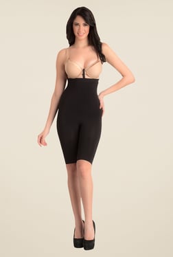 Swee Spark High Waist & Full Thigh Black Solid Shapewear