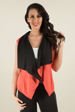 109 F Coral Solid Shrug