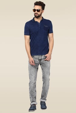 Mufti Mid Blue Narrow Fit Jeans