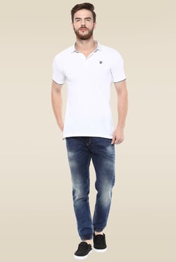 Mufti Dark Blue Solid Jeans
