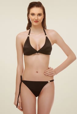 Black Halter Lingerie Set Image