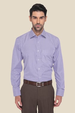 Greenfibre Purple Blended Chequered Shirt available at TatacliQ for Rs.899