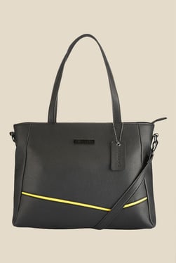 Caprese Milly Yellow & Black Solid Shoulder Bag
