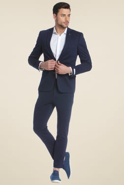 Jack & Jones Navy Full Sleeves Blazer