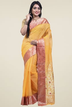 Bengal Handloom Yellow Cotton Silk Saree - Mp000000001276441