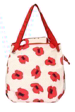 Pick Pocket Off-White & Red Floral Print Shoulder Bag