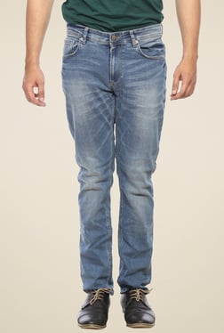 Spykar Light Blue Narrow Fit Low Rise Denim Jeans