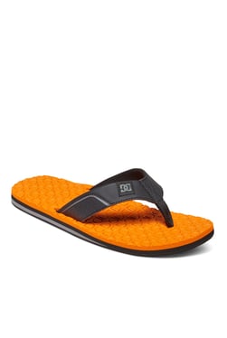 DC Kush Black & Orange Thong Sandals