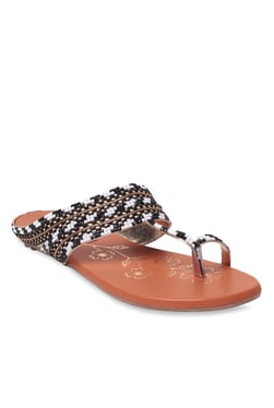 Lishabee by MSC Black & White Toe Ring Sandals