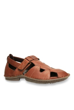 Hush Puppies New Decent Oily Brown Ankle Strap Sandals