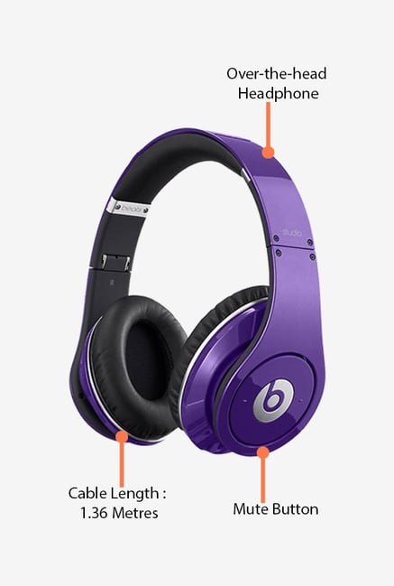 Buy Beats by Dr.Dre Studio Over the Ear Headphone Purple online