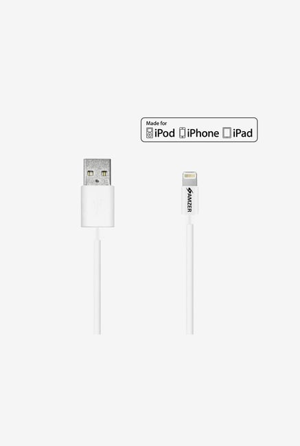 Amzer Apple MFiCertified 6ft Sync Chrg Lightning Cable White