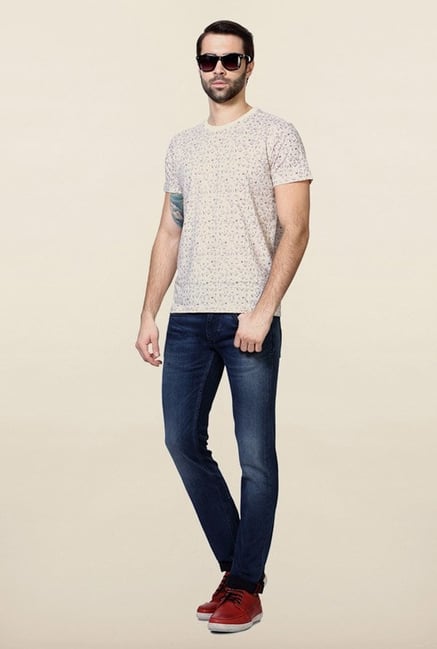 allen-solly-cream-printed-t-shirt