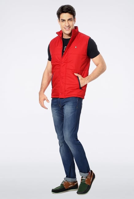 Buy Peter England Casuals Men Red Solid Puffer Jacket - Jackets for Men  7178278 | Myntra