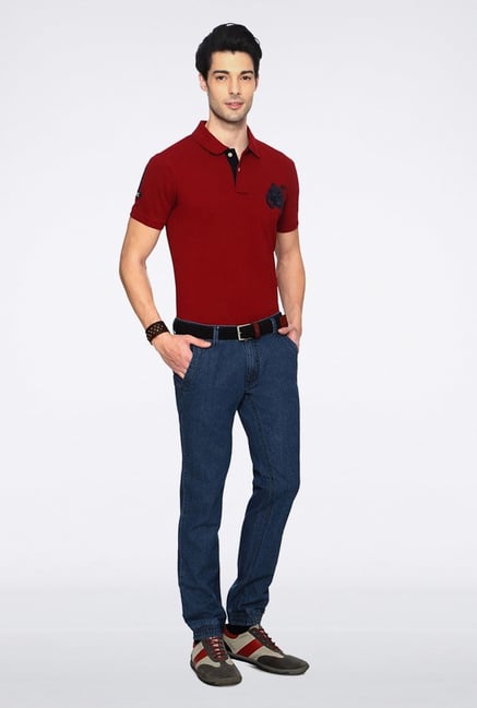 Buy People Blue Regular Fit Jeans Online at Best Prices | Tata CLiQ