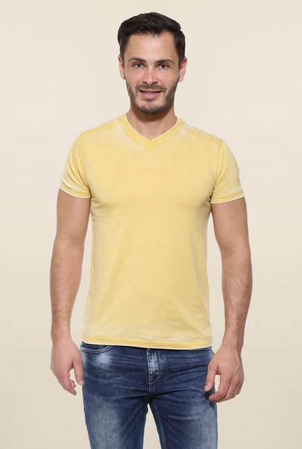 Pepe Jeans Yellow Solid T Shirt