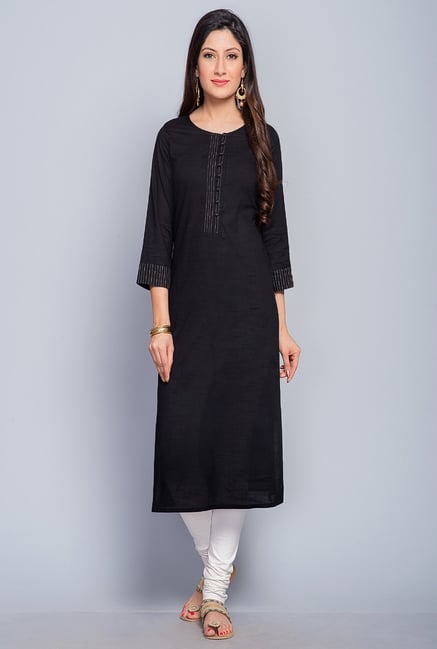 black kurta fabindia