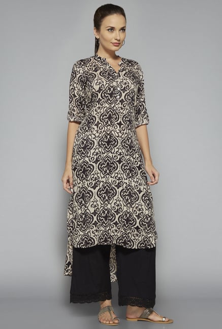 Upto 33% OFF on Utsa by Westside Navy Printed Kurta on TataCliq ...