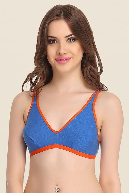 Buy Padded Non-Wired Full Cup T-shirt Bra in Royal Blue Online