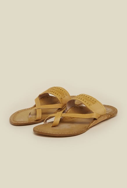Buy Metro Beige Kolhapuri Sandals For 