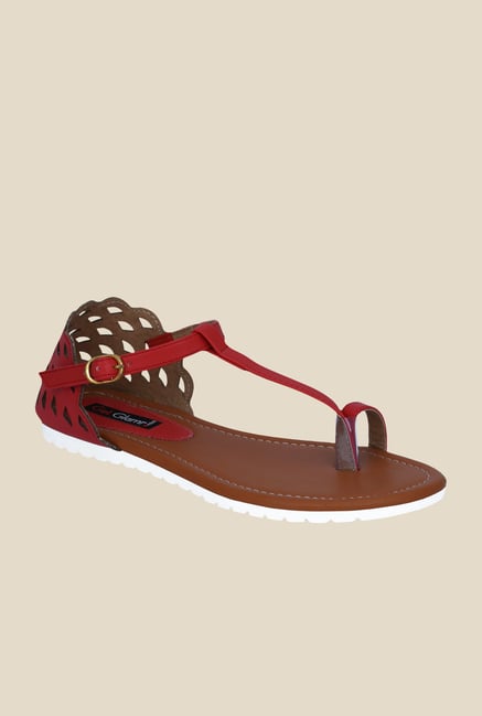 Get Glamr Dora Red Ankle Strap Sandals