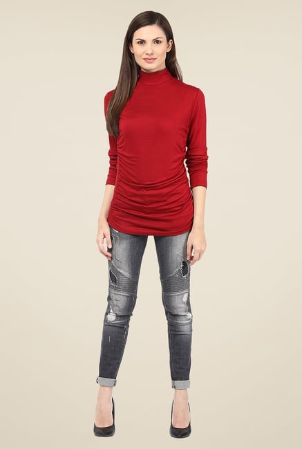 Harpa Maroon Solid Top