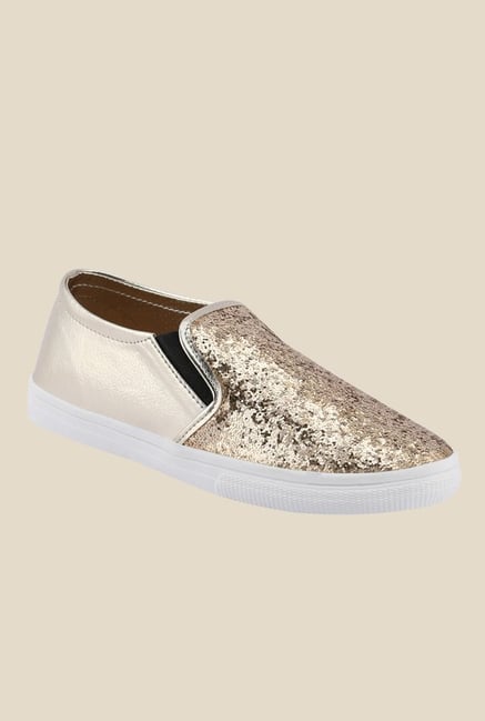 Get Glamr Alice Golden Plimsolls